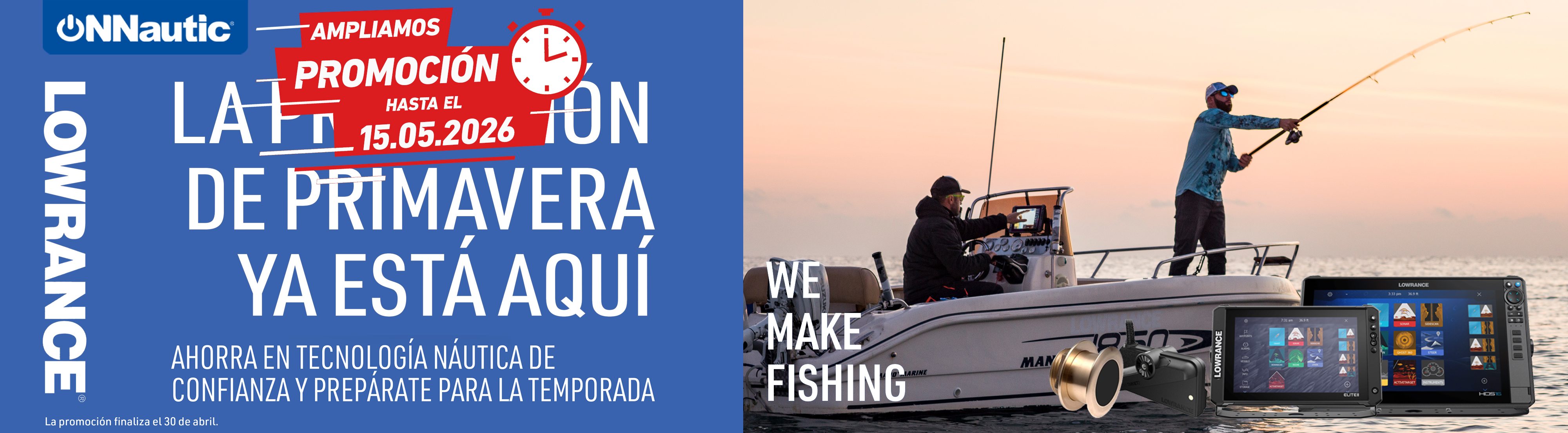 Descuentos disponibles en productos seleccionados de Lowrance. Mejora tu sistema con una carta C-MAP.